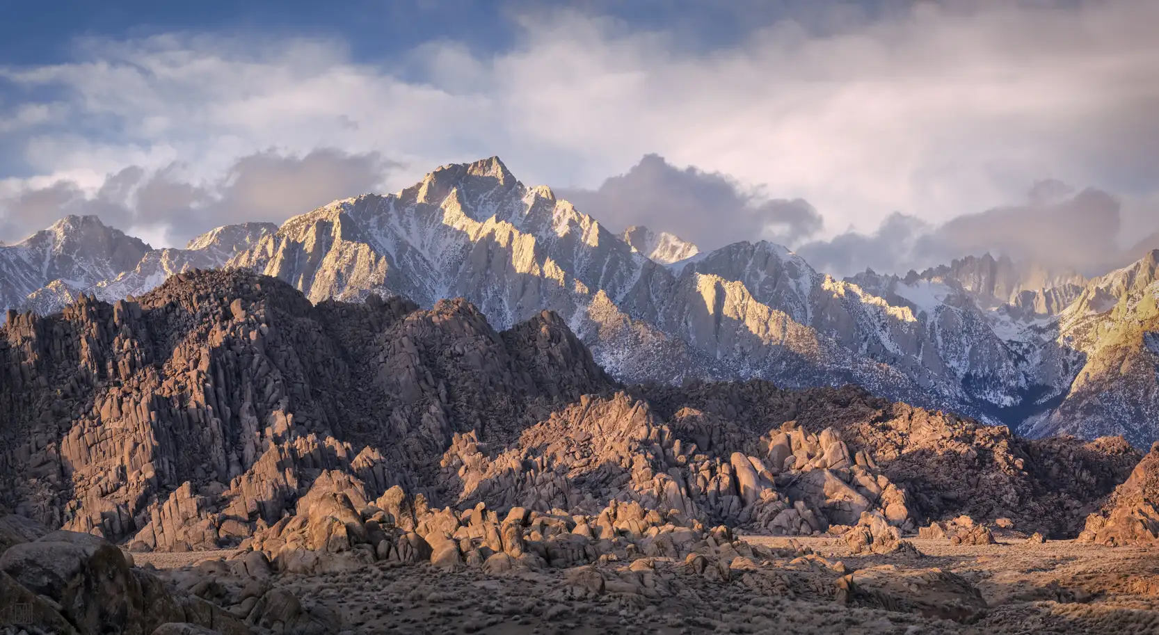 Sunrise over the grand sierra, Inyo County, California
